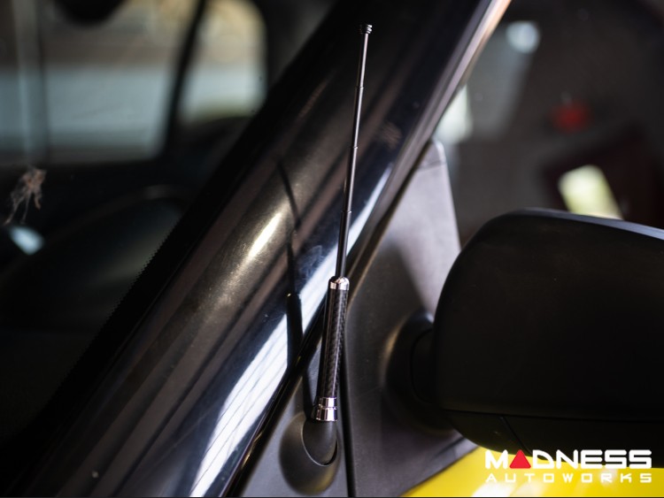 smart fortwo Antenna Black Carbon Fiber Mast w/ Chrome Base Telescopic